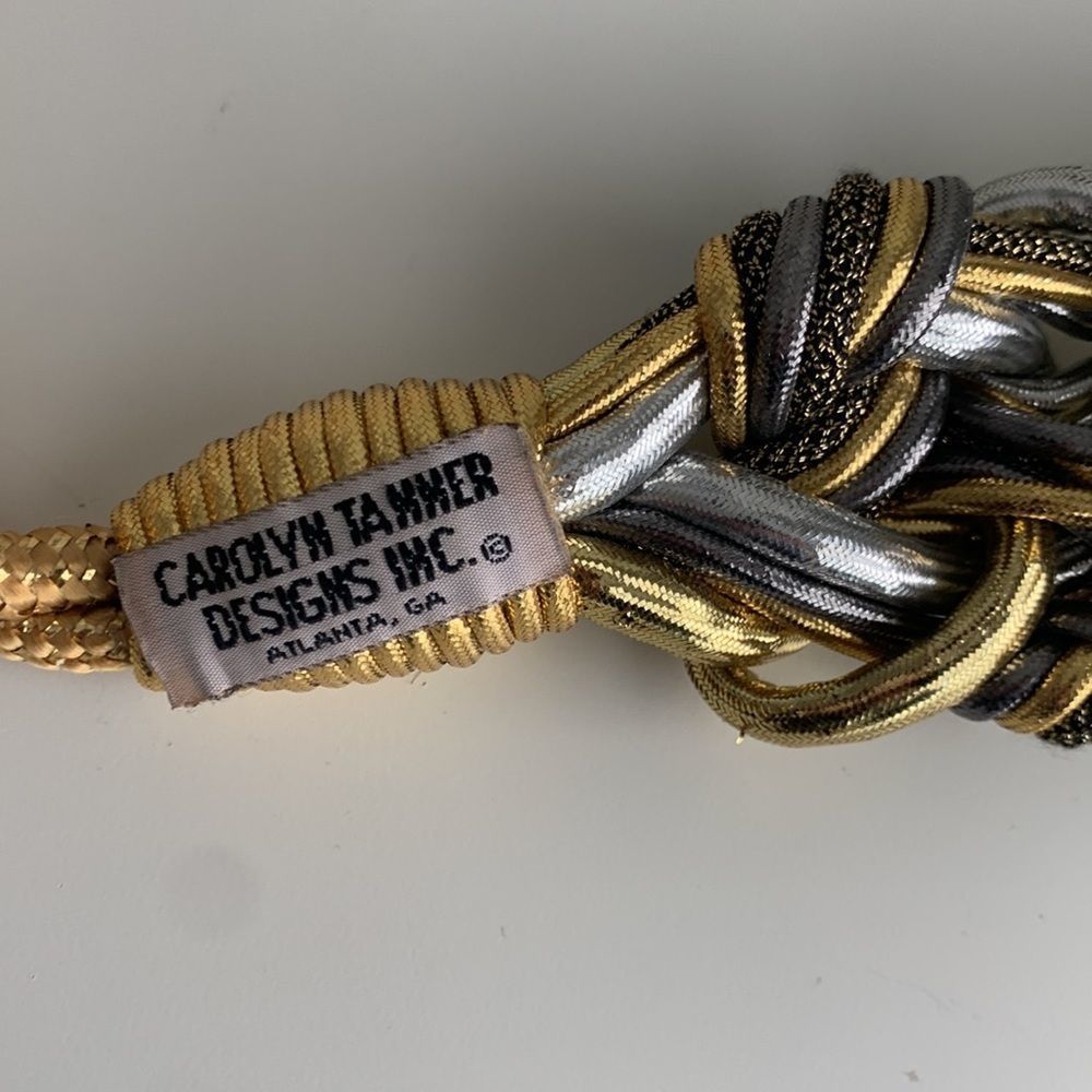 Vintage 90’s boho braided belt gold silver - Picture 5 of 5